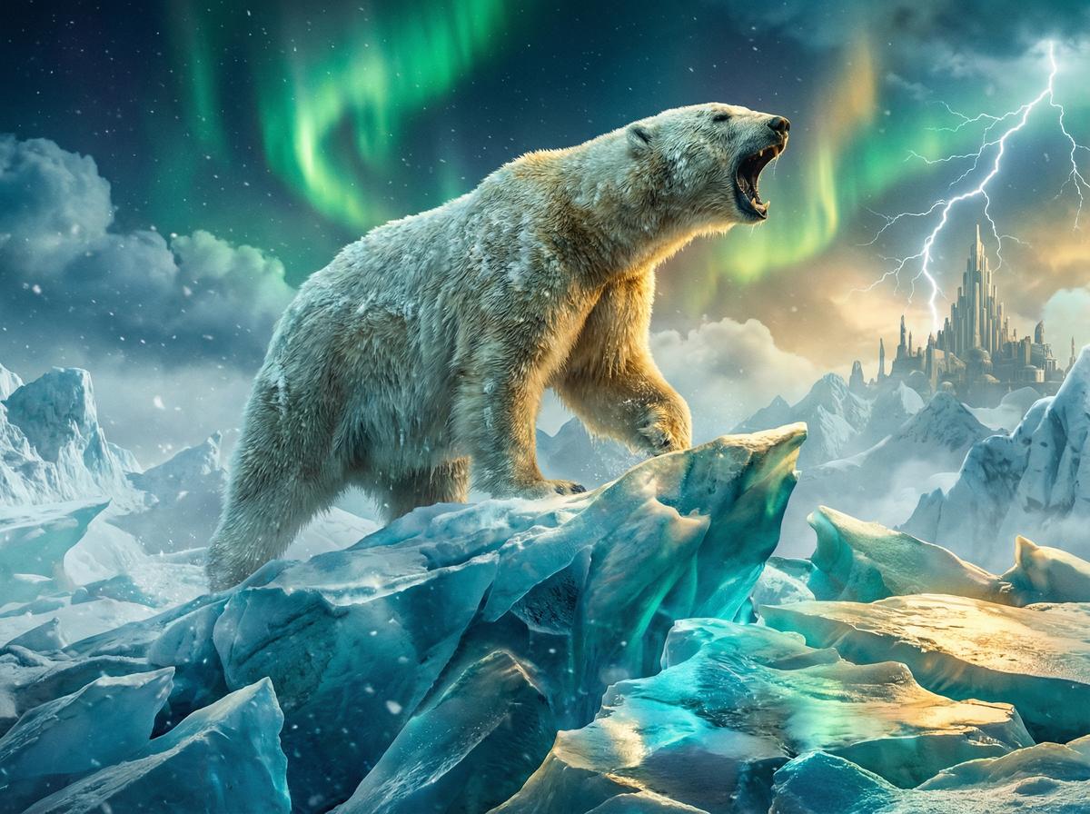 黄片北极熊冰川巡游视频