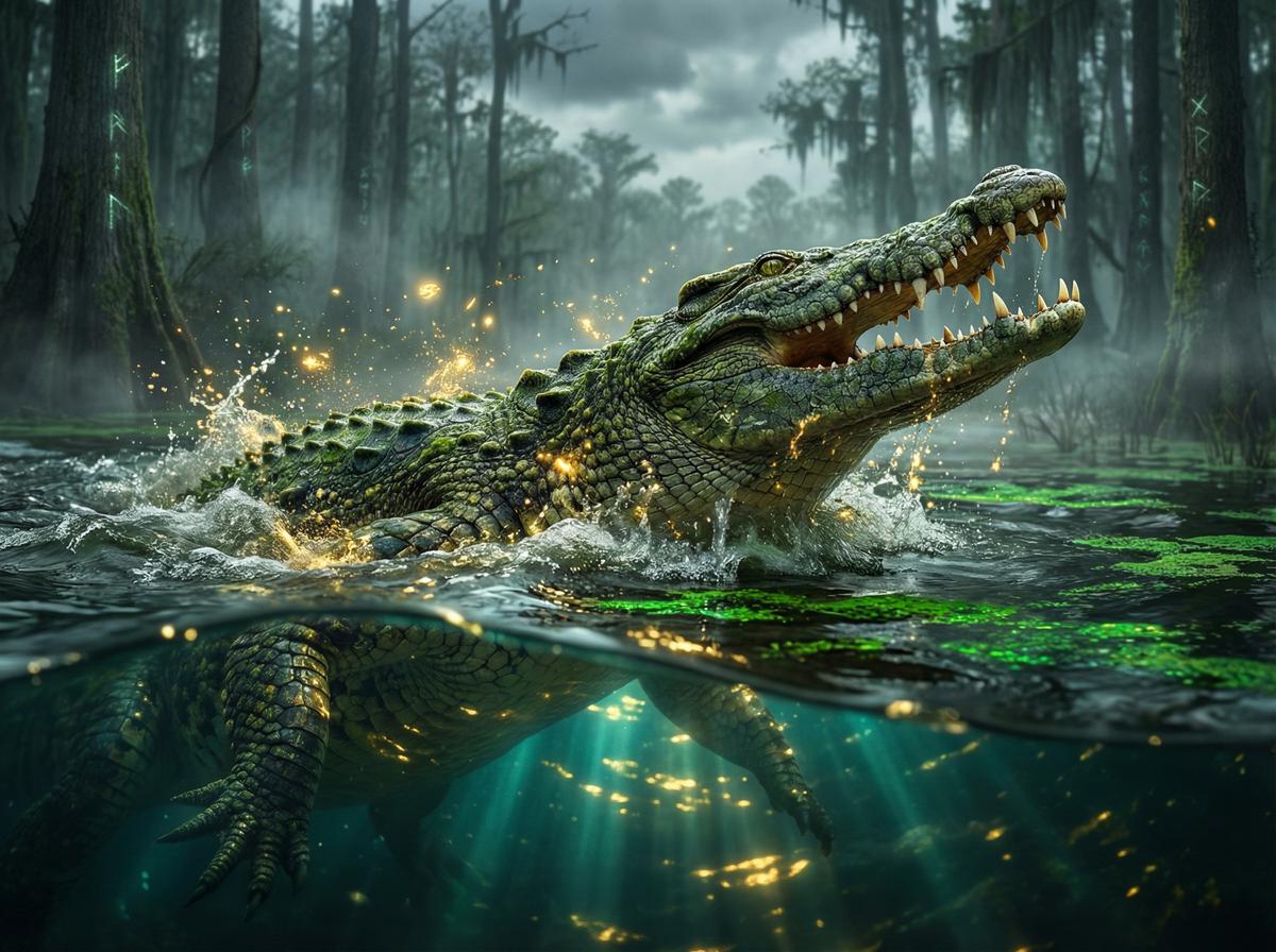 黄片尼罗鳄水下伏击视频