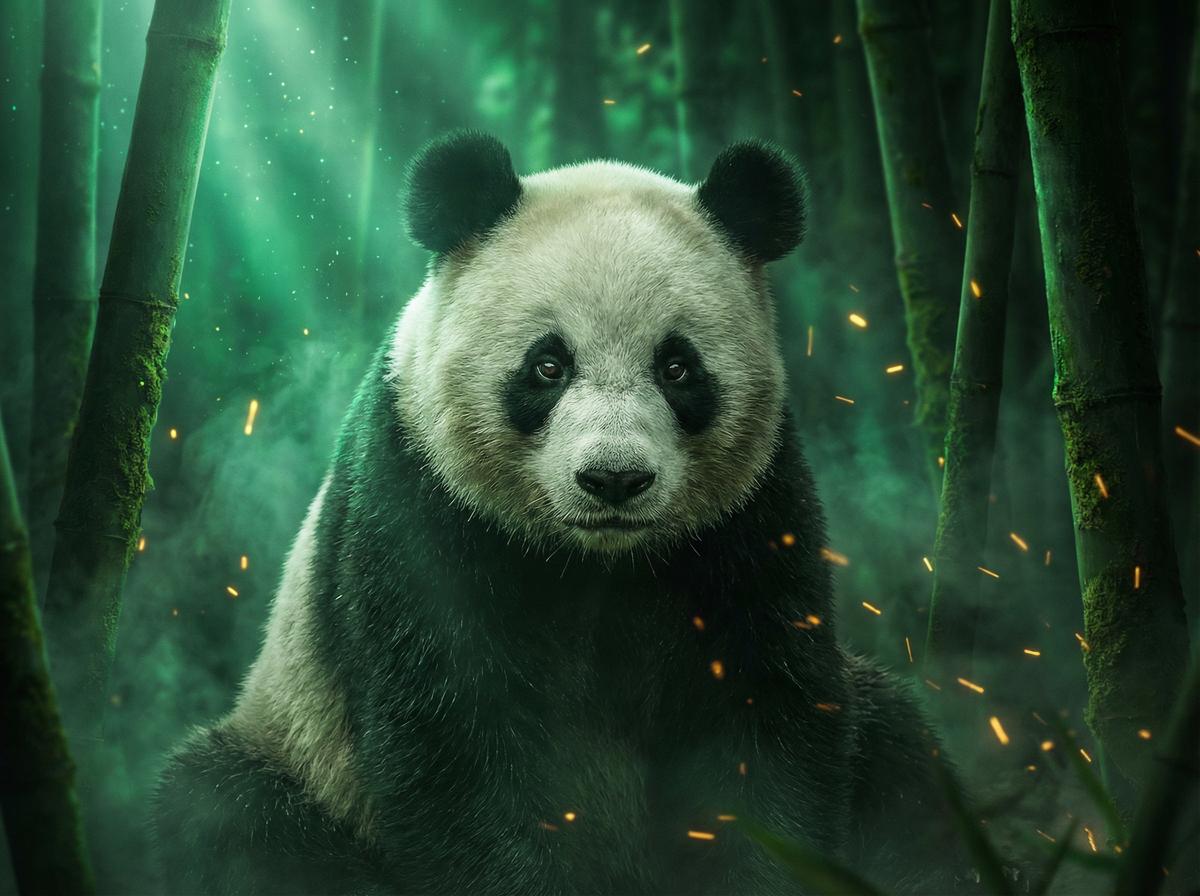 黄片熊猫幼崽竹林嬉戏视频